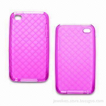 Cases for Apple's iPod 4G, Made of Eco-friendly TPU Material, with Diamond Pattern